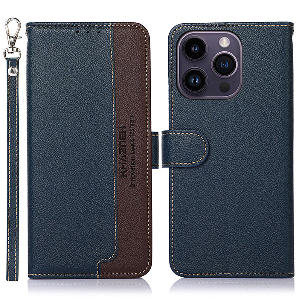 KHAZNEH For iPhone 14 Pro Max Leather Phone Case RFID Blocking Phone Cover Litchi Texture Stand Wallet KHAZNEH For iPhone 14 Pro Max Leather Phone Case RFID Blocking Phone Cover Litchi Texture Stand Wallet